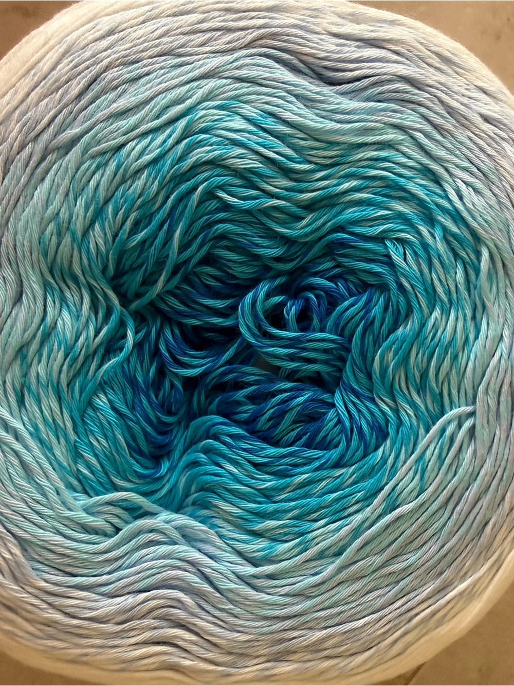 Yarn Art Rosegarden Cream and Blue Cake Like Cotton Yarn